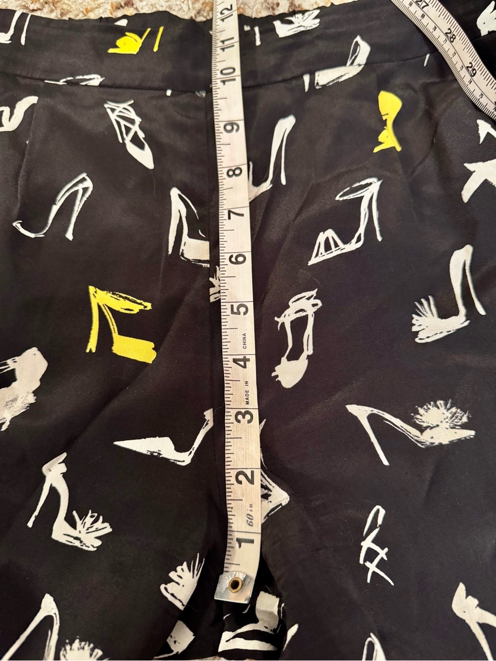Moschino Women's Straight Leg Pants with Shoe Print - Black - Picture 9 of 11